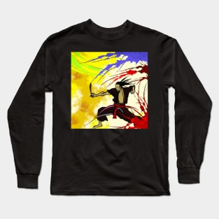 Kenjutsu Japanese Digital Art Long Sleeve T-Shirt